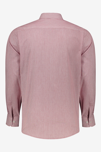 پیراهن یقه برگردان آستین بلند نخی راه راه مردانه - 