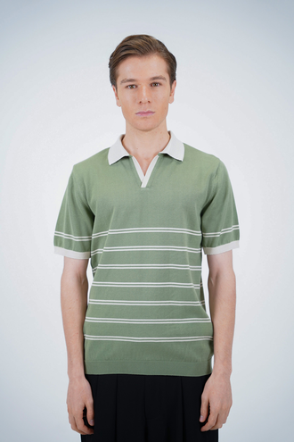 تیشرت بافت یقه دار مردانه - 