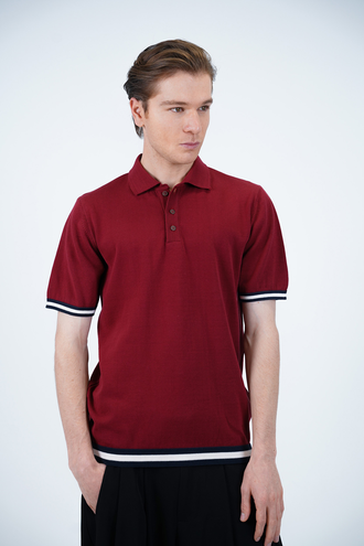 تیشرت بافت یقه دار مردانه - 