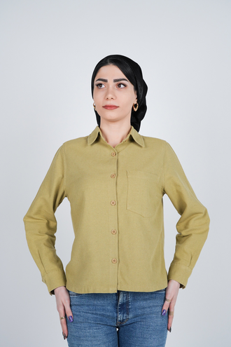 شومیز یقه برگردان کوتاه زنانه - 