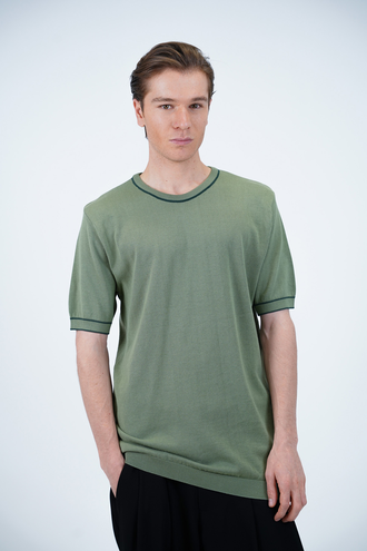 بافت یقه گرد مردانه   - 