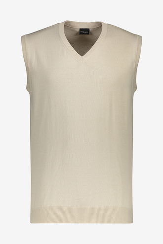 ژیله بافت بدون آستین یقه هفت ساده مردانه - 