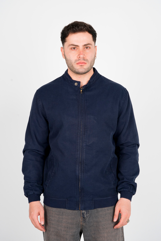 کاپشن یقه فرنچ کتان مردانه - 