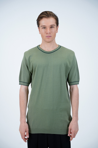 بافت یقه گرد مردانه   - 