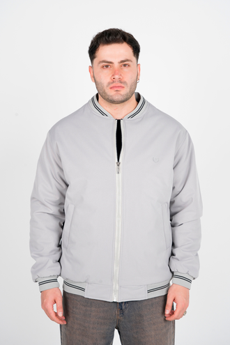 کاپشن کتان یقه ایستاده مردانه - 