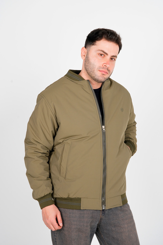 کاپشن کتان یقه ایستاده مردانه - 