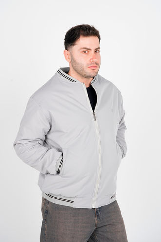 کاپشن کتان یقه ایستاده مردانه - 