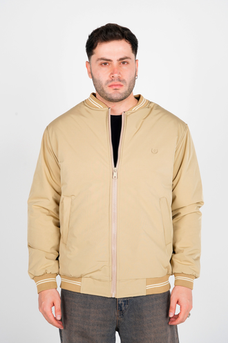 کاپشن کتان یقه ایستاده مردانه - 