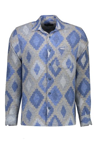 پیراهن پشمی تک جیب مردانه مدل کلاسیک - 