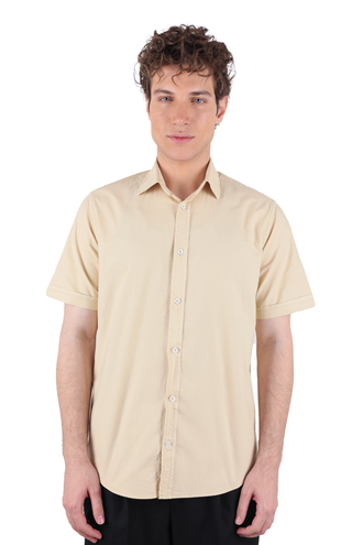 پیراهن آستین کوتاه کتان مردانه - 