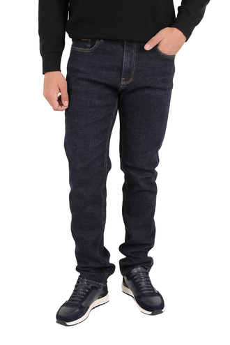 شلوار جین مردانه مدل راسته سرمه ای سیر - 