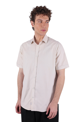 پیراهن آستین کوتاه کتان مردانه - 