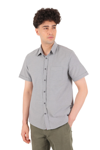 پیراهن آستین کوتاه مردانه تک جیب - 