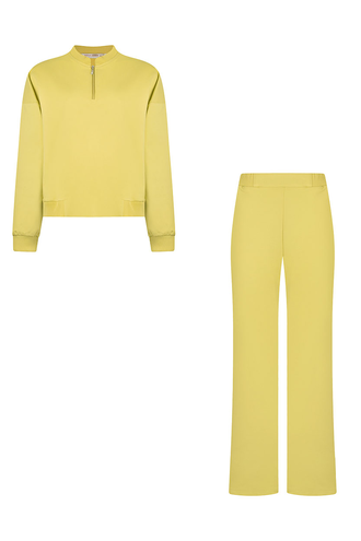 ست سوئیشرت کراپ و شلوار زنانه - 