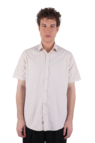 پیراهن آستین کوتاه کتان مردانه - 