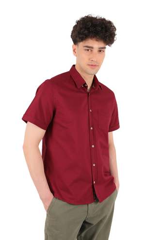 پیراهن آستین کوتاه مردانه تک جیب - 