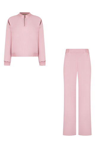 ست سوئیشرت کراپ و شلوار زنانه - 