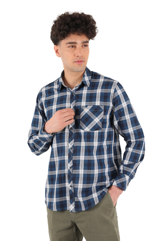 پیراهن آستین بلند مردانه طرح دار - 