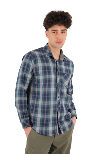 پیراهن آستین بلند مردانه طرح دار - 