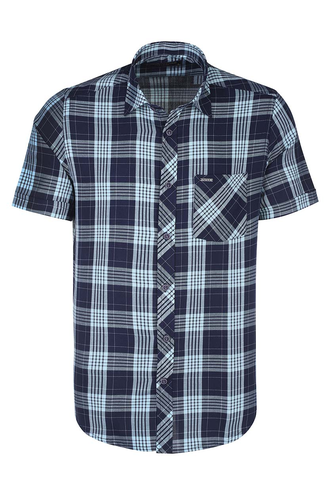 پیراهن آستین کوتاه چهارخانه مردانه - 