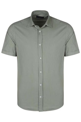 پیراهن آستین کوتاه کتان مردانه - 