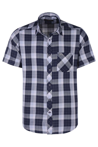 پیراهن آستین کوتاه چهارخانه مردانه - 