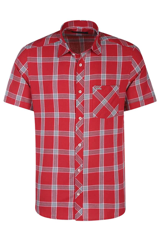 پیراهن آستین کوتاه چهارخانه مردانه - 