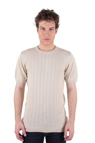 تیشرت بافت یقه گرد - 