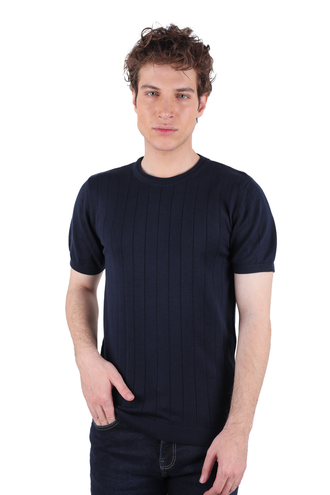 تیشرت بافت یقه گرد - 