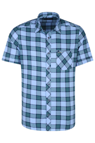 پیراهن آستین کوتاه چهارخانه مردانه - 