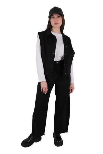 ست جلیقه و شلوار کتان زنانه - 