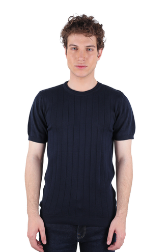 تیشرت بافت یقه گرد - 