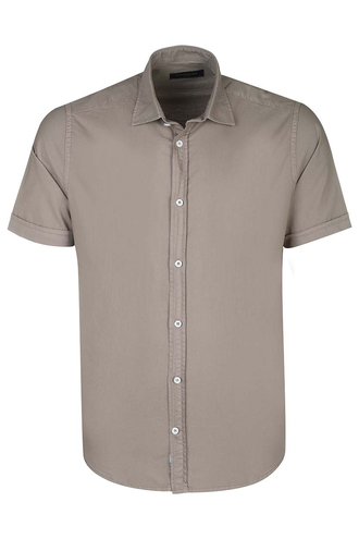 پیراهن آستین کوتاه کتان مردانه - 