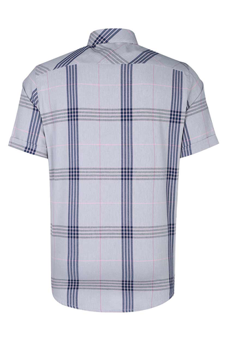 پیراهن آستین کوتاه چهارخانه مردانه - 