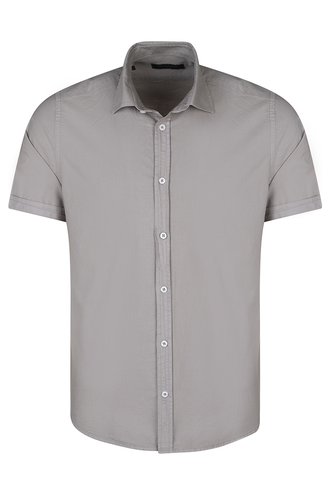 پیراهن آستین کوتاه کتان مردانه - 