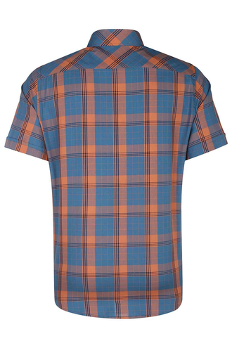 پیراهن آستین کوتاه چهارخانه مردانه - 