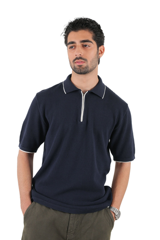 تیشرت بافت یقه دار مردانه - 