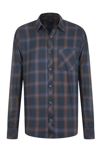 پیراهن آستین بلند چهارخانه مردانه - 