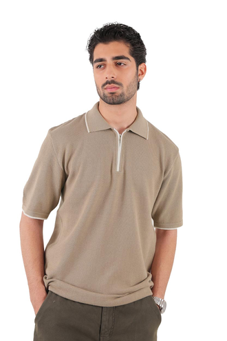 تیشرت بافت یقه دار مردانه - 