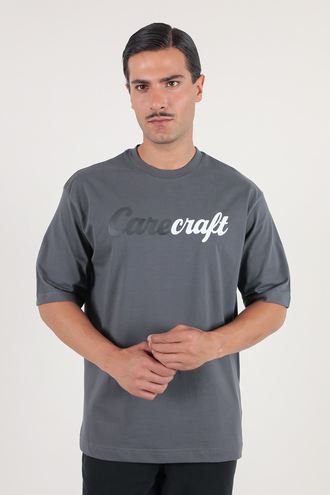 تیشرت آستین کوتاه یقه گرد چاپدار - 