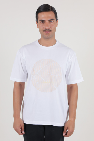 تیشرت آستین کوتاه یقه گرد چاپدار - 