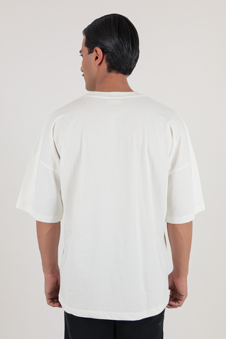 تیشرت آستین کوتاه یقه گرد چاپدار - 