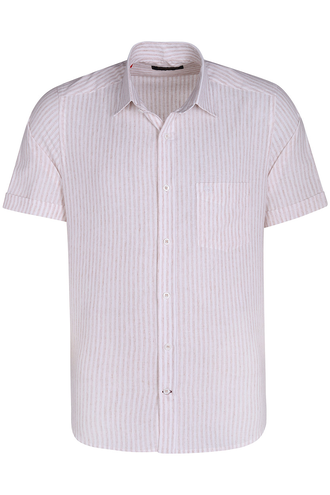 پیراهن آستین کوتاه مردانه کلاسیک طرح راه راه - 