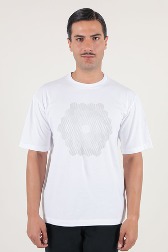 تیشرت آستین کوتاه یقه گرد چاپدار - 