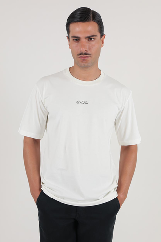 تیشرت آستین کوتاه یقه گرد چاپدار - 