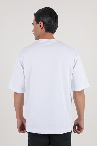 تیشرت آستین کوتاه یقه گرد چاپدار - 