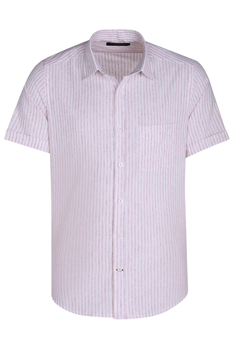 پیراهن آستین کوتاه مردانه کلاسیک طرح راه راه - 