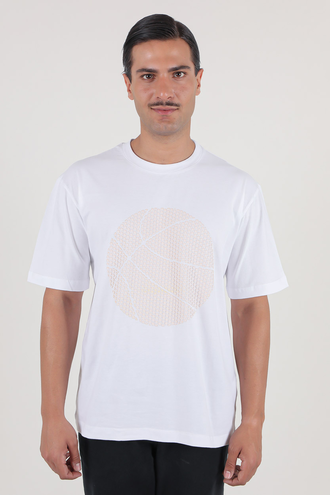 تیشرت آستین کوتاه یقه گرد چاپدار - 