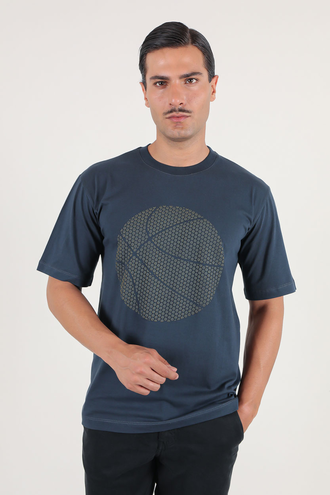 تیشرت آستین کوتاه یقه گرد چاپدار - 