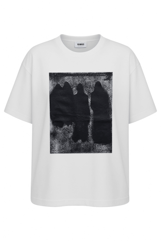 تیشرت آستین کوتاه یقه گرد چاپدار - 